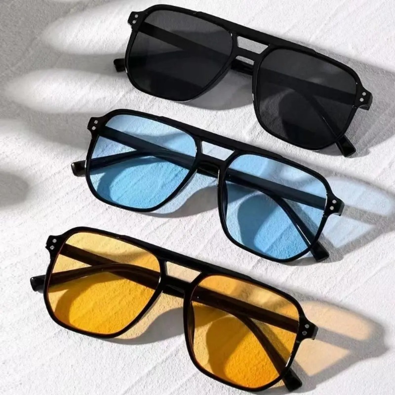 Sunglasses Uv400 - Zonnebril met vierkant montuur, UV-bescherming, reisaccessoires,