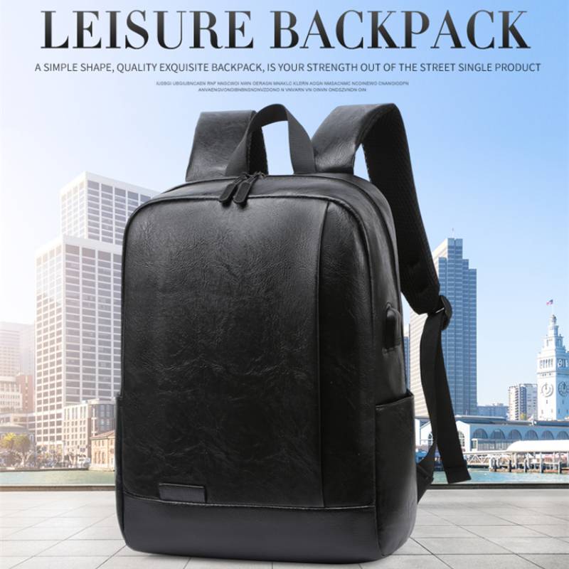 Leather Briefcase - Heren modieuze rugzak PU lederen tas