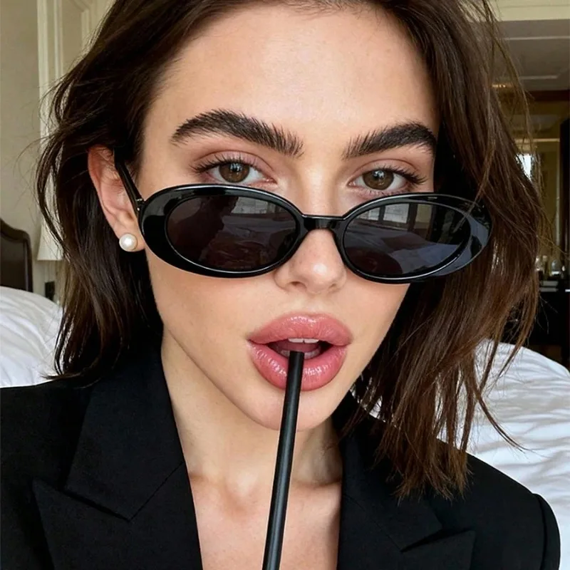 Sunglasses Uv400 - Vintage ovale zonnebril, luxe merk, ontworpen