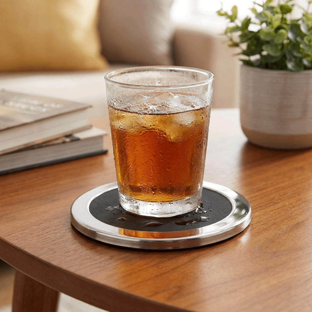 6 STKS/SET Ronde roestvrijstal - Marble Coaster Set recensie en prijs