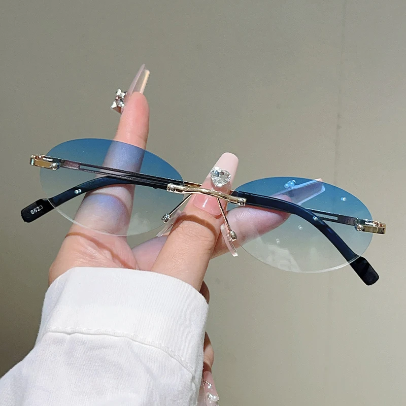 Rimless ovale zonnebrillen voo - Sunglasses Uv400 recensie en prijs