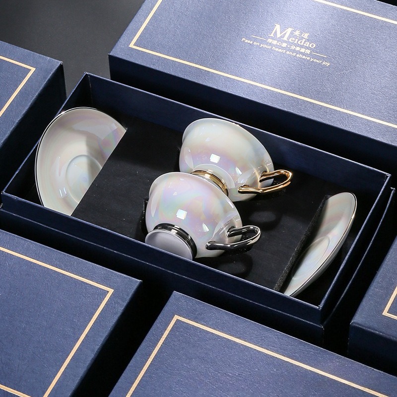 Parelmoer-iriserende koffiekop - Luxury Gift Set recensie en prijs