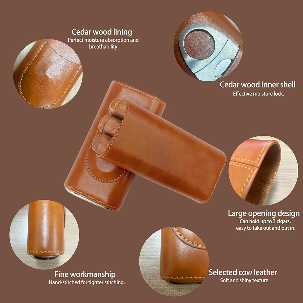 Draagbare sigaren humidor set, - Premium Cigar Case recensie en prijs